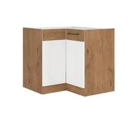 Meuble bas d angle Mélaminé chene Lancelot et brillant 89 89 cm Plan de trava