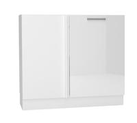 Meuble bas d'angle de cuisine avec 1 porte coloris blanc - longueur 90 x profondeur 90 x hauteur 82 cm