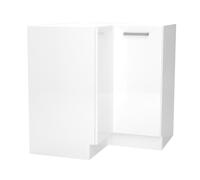 Meuble bas d'angle de cuisine coloris blanc - longueur 78.6 x profondeur 78.6 x hauteur 82 cm