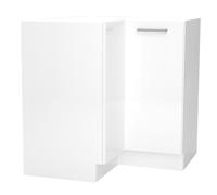 Meuble bas d'angle de cuisine coloris blanc -longueur 90 x profondeur 90 x hauteur 82 cm