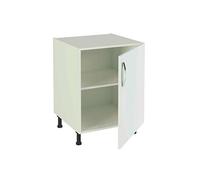 Meuble bas de cuisine 1 porte coloris blanc - Hauteur 85 x Longueur 60 x profondeur 58 cm -PEGANE- blanc G
