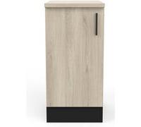 PEGANE Meuble Bas de Cuisine 1 Porte Coloris chêne kronberg, Noir Mat - Longueur 40 x Hauteur 85 x Profondeur 60 cm