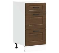Meuble bas de cuisine 40 x 46 x 81,5 cm Porto marron aspect chêne | Bois marron aspect chêne, tiroir 40 x 38,5 x 16/27 cm, pieds réglables, support mural, capacité de charge 50 kg