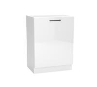Meuble bas de cuisine avec 1 porte blanc - longueur 60 x profondeur 44,60 x hauteur 82 cm