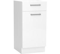 Meuble bas de cuisine avec 1 porte et 1 tiroir coloris blanc - longueur 40 x profondeur 44,60 x hauteur 82 cm - -