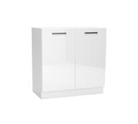 Meuble bas de cuisine avec 2 portes coloris blanc - longueur 80 x profondeur 44,60 x hauteur 82 cm