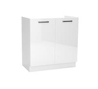 Meuble bas de cuisine avec 2 portes coloris blanc - longueur 80 x profondeur 44,60 x hauteur 82 cm