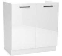 PEGANE Meuble Bas de Cuisine avec 2 Portes Coloris Blanc - Longueur 80 x Profondeur 44,60 x Hauteur 82 cm