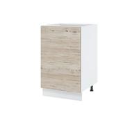 Meuble bas de cuisine Bellissi Noyer Blanchi 1 porte L 50 cm - Cuisineandcie