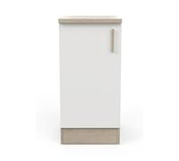 Meuble bas de cuisine coloris chene kronberg, blanc - Longueur 40 x Hauteur 85 x Profondeur 60 cm --