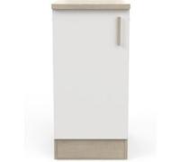 Meuble bas de cuisine coloris chene kronberg, blanc - Longueur 40 x Hauteur 85 x Profondeur 60 cm --