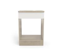 Meuble bas de cuisine coloris chene kronberg, blanc - Longueur 60 x Hauteur 84,5 x Profondeur 60 cm --