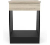 Meuble bas de cuisine coloris chene kronberg, noir mat - Longueur 60 x Hauteur 84,50 x Profondeur 60 cm --