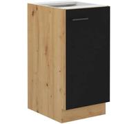 Meuble bas de cuisine CUISINIER MODENA 40 cm chêne artisan et noir