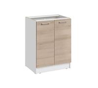 - Meuble bas de cuisine Eco Chene Naturel 2 portes L 60 cm