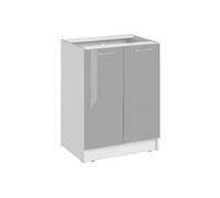 - Meuble bas de cuisine Eco Gris Brillant 2 portes L 60 cm