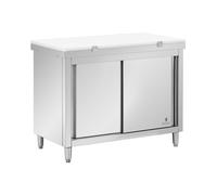 Meuble bas de cuisine en acier inoxydable - ECO - 120 x 60 cm - 500 kg - avec plaque à découper - Royal Catering RCBWC-1260