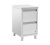 Meuble bas de cuisine en inox - 2 tiroirs - 50 x 60 cm - Royal Catering