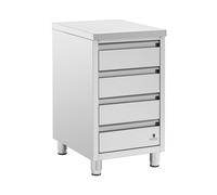Meuble bas de cuisine en inox - 4 tiroirs - 50 x 60 cm - Royal Catering