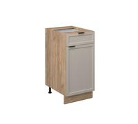Meuble bas de cuisine Fame-Line, 40cm sans PT, GrisBeige, Chêne de force doré, Vicco