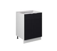 Meuble bas de cuisine Fame-Line 60cm sans PT Noir rayé/Blanc Vicco 50622