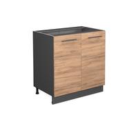 Vicco Meuble Bas de Cuisine Fame-Line, Chêne doré/Anthracite 80 cm