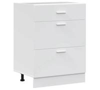 Meuble bas de cuisine - GKO - Bois d'ingénierie - Blanc - 60x46x81 5 cm - Tiroirs 60x38 5x16/27 cm - Capacité 50 kg