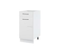 Meuble bas de cuisine Lovia Blanc Mat 1 porte 1 tiroir L 40 cm - Cuisineandcie
