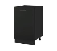 Meuble bas de cuisine Lovia Noir mat 1 porte L 50 cm - Cuisineandcie