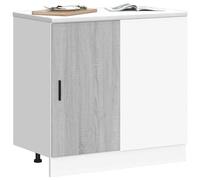 Meuble bas de cuisine Lyon, en bois gris sonoma, 86 x 46 x 81,5 cm, avec grand espace de rangement, pieds réglables en hauteur et prêt à être monté au mur, meuble de cuisine moderne pour l'ordre et la