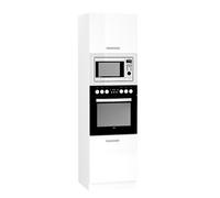 Meuble bas de cuisine pour four avec 2 portes blanc- longueur 60 x profondeur 56 x hauteur 213 cm