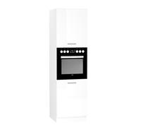 Meuble bas de cuisine pour four avec 2 portes coloris blanc- longueur 60 x profondeur 56 x hauteur 213 cm