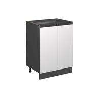 Vicco Meuble Bas de Cuisine R-Line, Blanc, 60cm J-Shape, sans PT, pour Une Combinaison Libre au Sein de systèmes de Cuisine modulaires