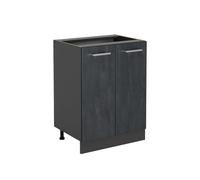 Meuble bas de cuisine R-Line, 60cm sans PT, Béton noir/Anthracite, Vicco 47470