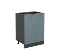 Vicco Meuble Bas de Cuisine R-Line, Bleu-Gris, 60cm | 2 Portes · Sans plan de travail · Pieds réglables en hauteur · 1 Tablette · Librement combinable