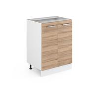 Meuble bas de cuisine R-Line, 60cm sans PT, Sonoma, Blanc, Vicco
