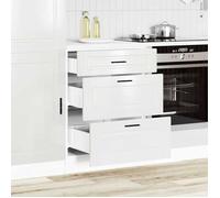 Meuble bas de cuisine - vidaXL - Blanc brillant - Bois d'ingénierie - 60x46x81 5 cm - Tiroir 60x38 5x16/27 cm