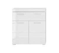 Meuble bas de salle de bain 2 portes 1 tiroir blanc brillant Kelia 73 cm