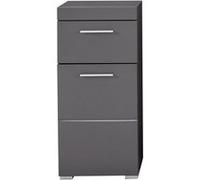 Meuble bas de salle de bain coloris gris anthracite mat, gris anthracite brillant - Longueur 37 x hauteur 79 x profondeur 31 cm - -