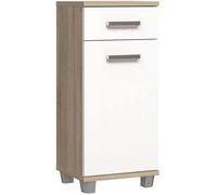 Meuble bas de salle de bain - L40,2 x P34,8 x H 90,8cm - Blanc et Chêne - VERIS