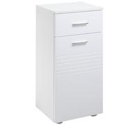 kleankin Colonne salle de bain 1 porte avec étagère et tiroir coulissant Bois blanc
