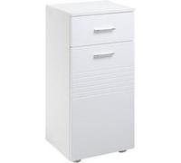 Meuble bas de salle de bain placard porte avec étagère tiroir coulissant panneaux particules blanc