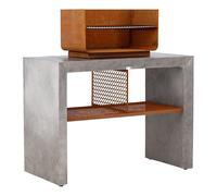 Meuble Bas d'Extérieur Avec Gril "Velas" 120cm Gris Clair