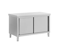 Meuble bas en inox avec double ouverture - ECO - 140 x 70 cm - 500 kg - Royal Catering RCSSCB-140X70-H