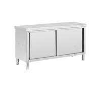 Meuble bas en inox avec double ouverture - ECO - 160 x 60 cm - 500 kg - Royal Catering RCSSCB-160X60-H