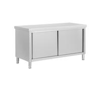 Meuble bas en inox avec double ouverture - ECO - 160 x 70 cm - 500 kg - Royal Catering RCSSCB-160X70-H