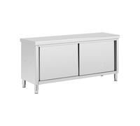 Meuble bas en inox avec double ouverture - ECO - 180 x 60 cm - 500 kg - Royal Catering RCSSCB-180X60-H