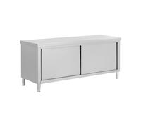 Meuble bas en inox avec double ouverture - ECO - 200 x 70 cm - 500 kg - Royal Catering RCSSCB-200X70-H