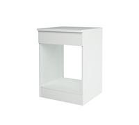 Meuble Bas Four Cuisine - Facilement Associable - Meuble Fabriqué en France - Nova - Coloris Blanc Mat - 60 x 60 x 84 cm