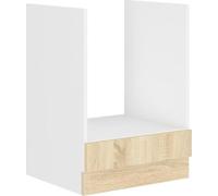 Meuble bas four - Décor chene sonoma - L60xP48xH82 cm - Plan de travail non inclus